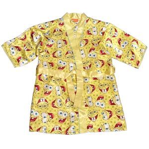 SPONGEBOB SQUARTPANTS BLANKET SNUGGIE KIDS YOUTH Size 6-8 NICKELODEON ROBE